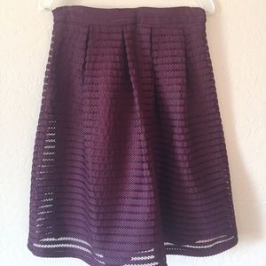 Forever 21 Shadow Stripe Mesh Full Skirt Purple L